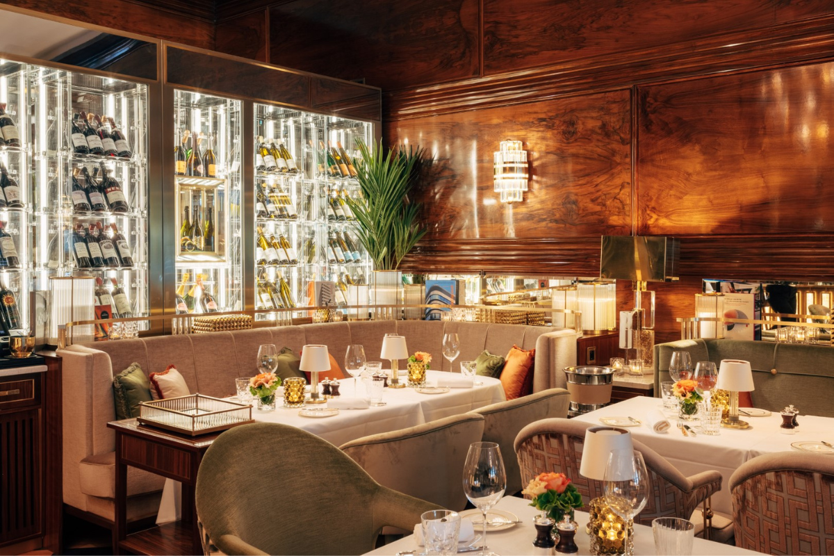 a restaurant with tables and chairs