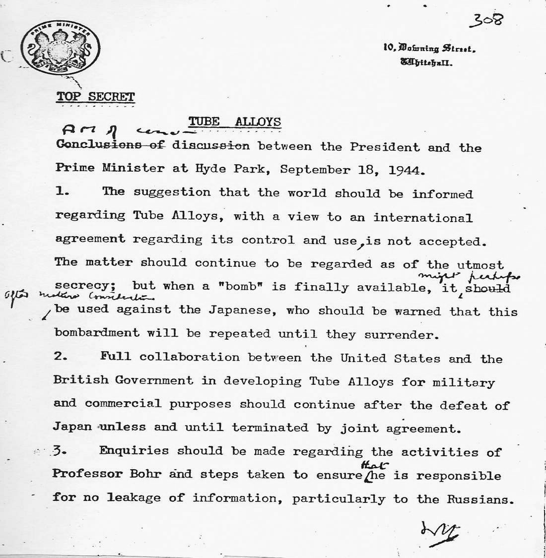 a document with a handwritten text