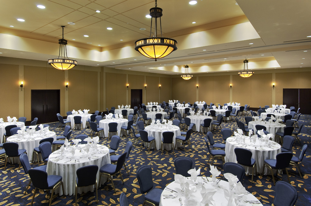 a room with tables and chairs