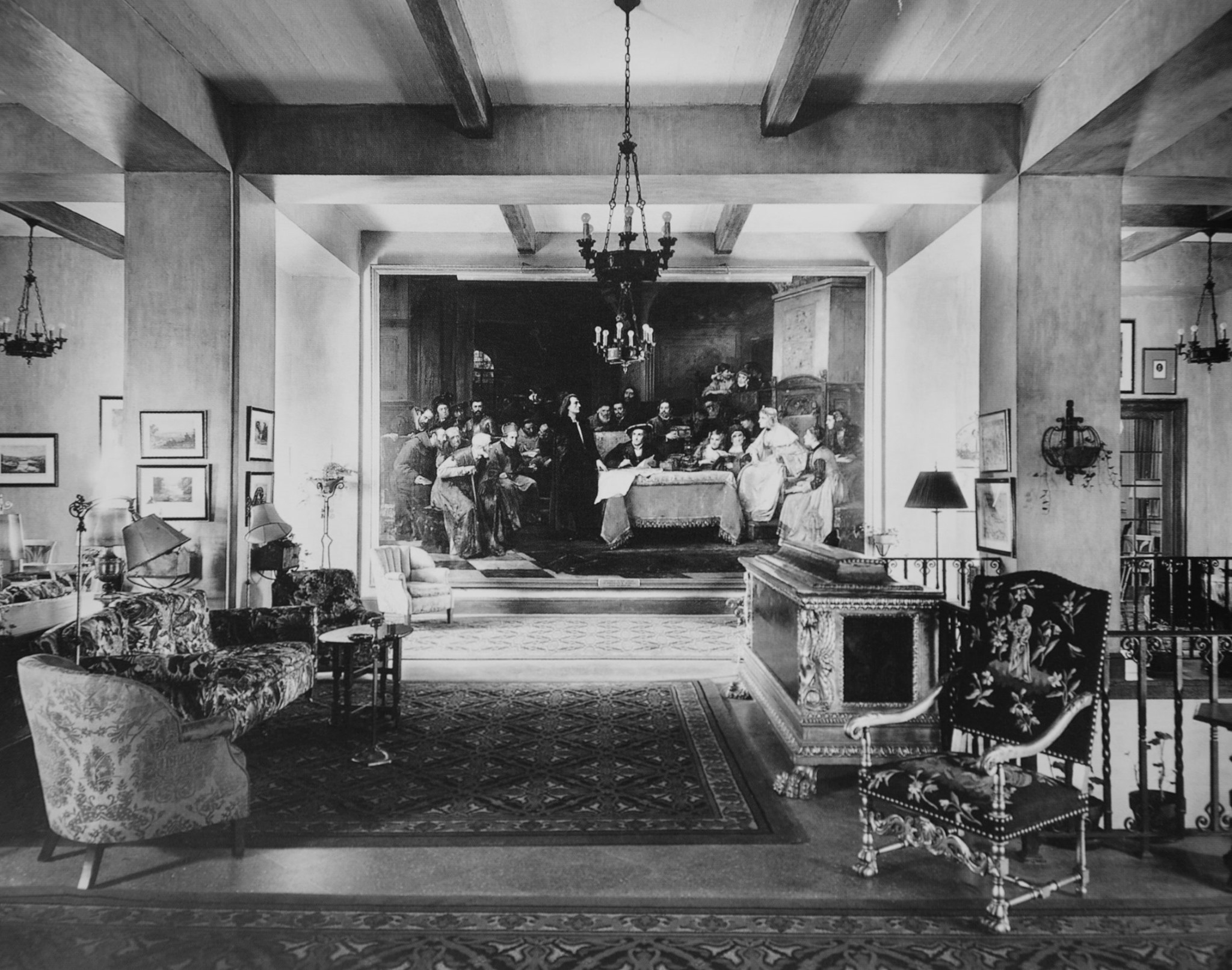 a group of people in a room