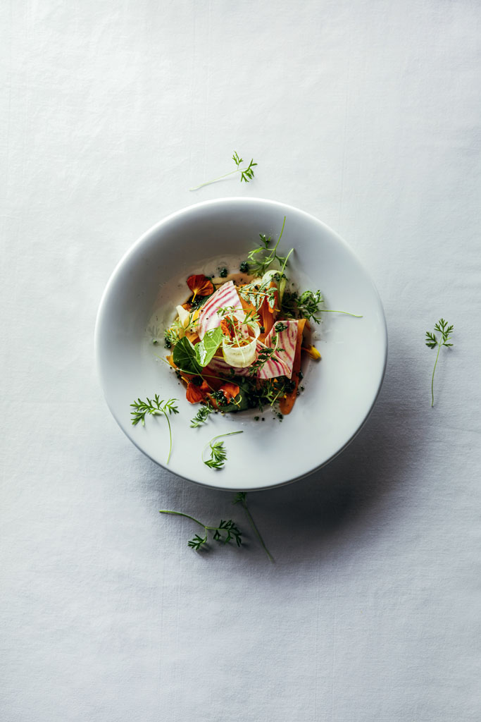 a plate of food on a table