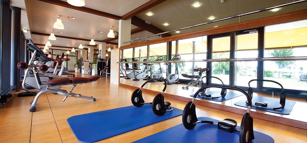 a room with exercise equipment
