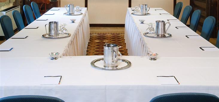 a table with silverware on it