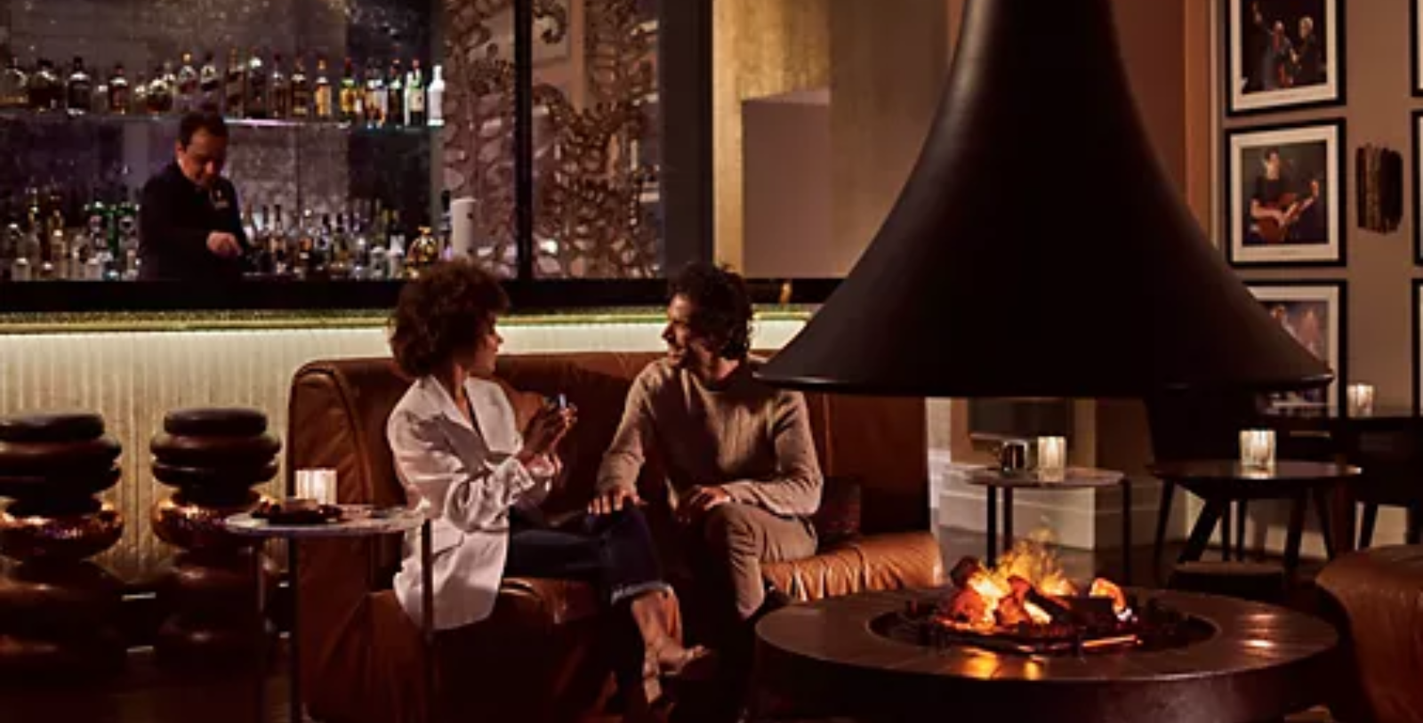 a man and woman sitting on a couch