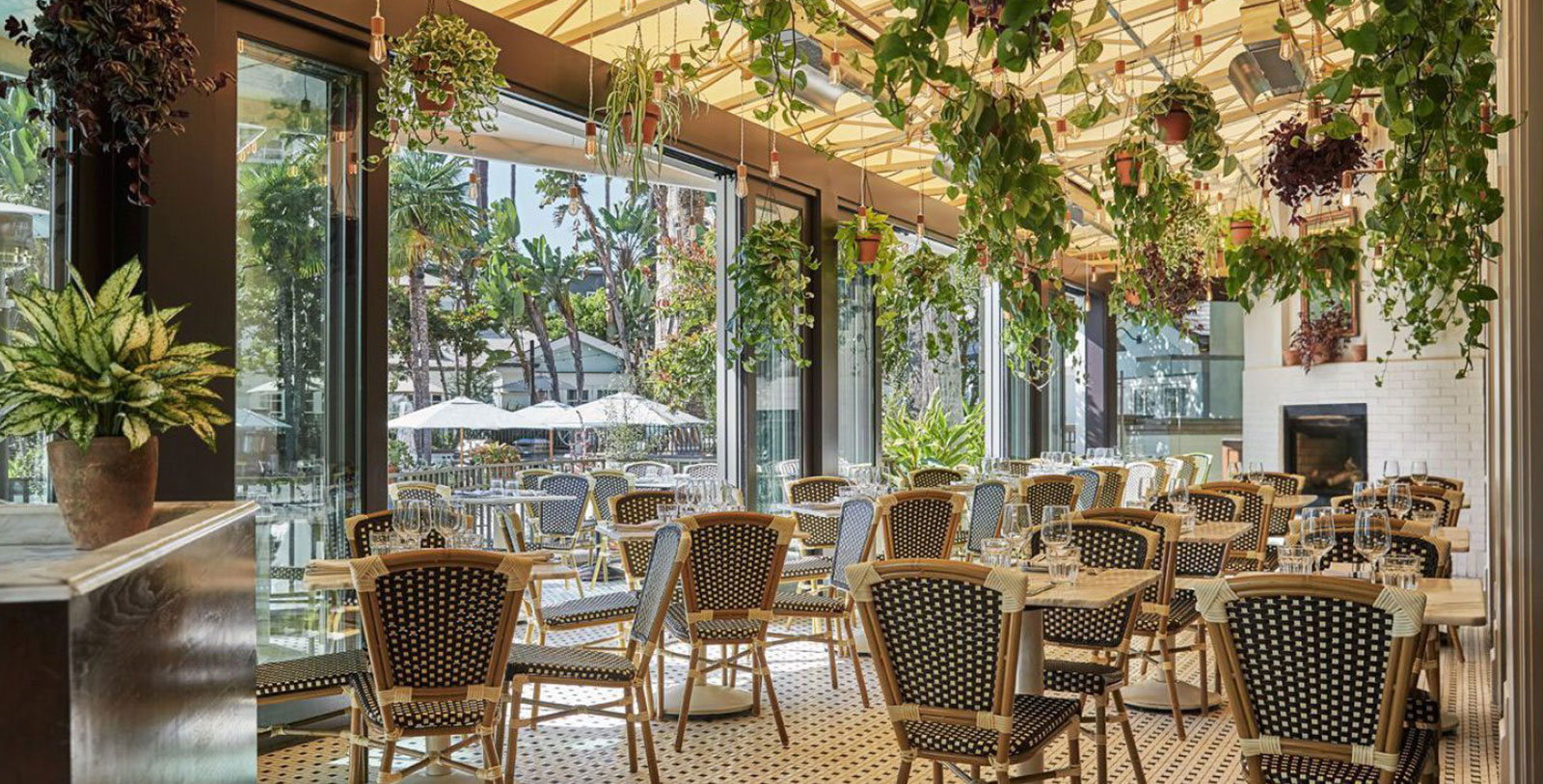 a restaurant with tables and chairs