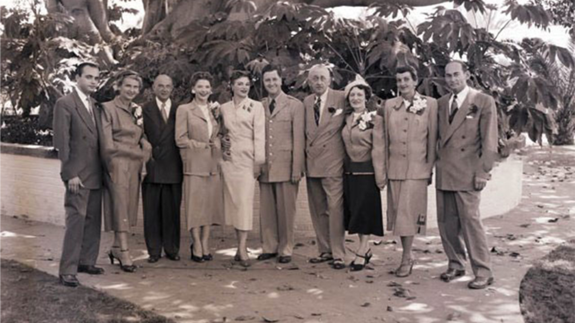 a group of people standing together