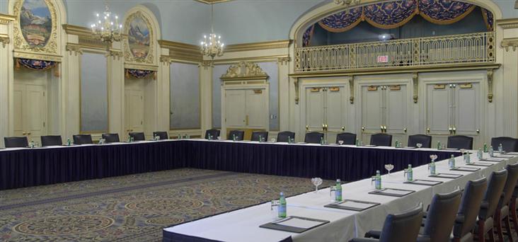long shot of a conference room