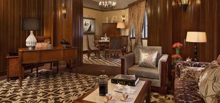 a room with a couch and a table