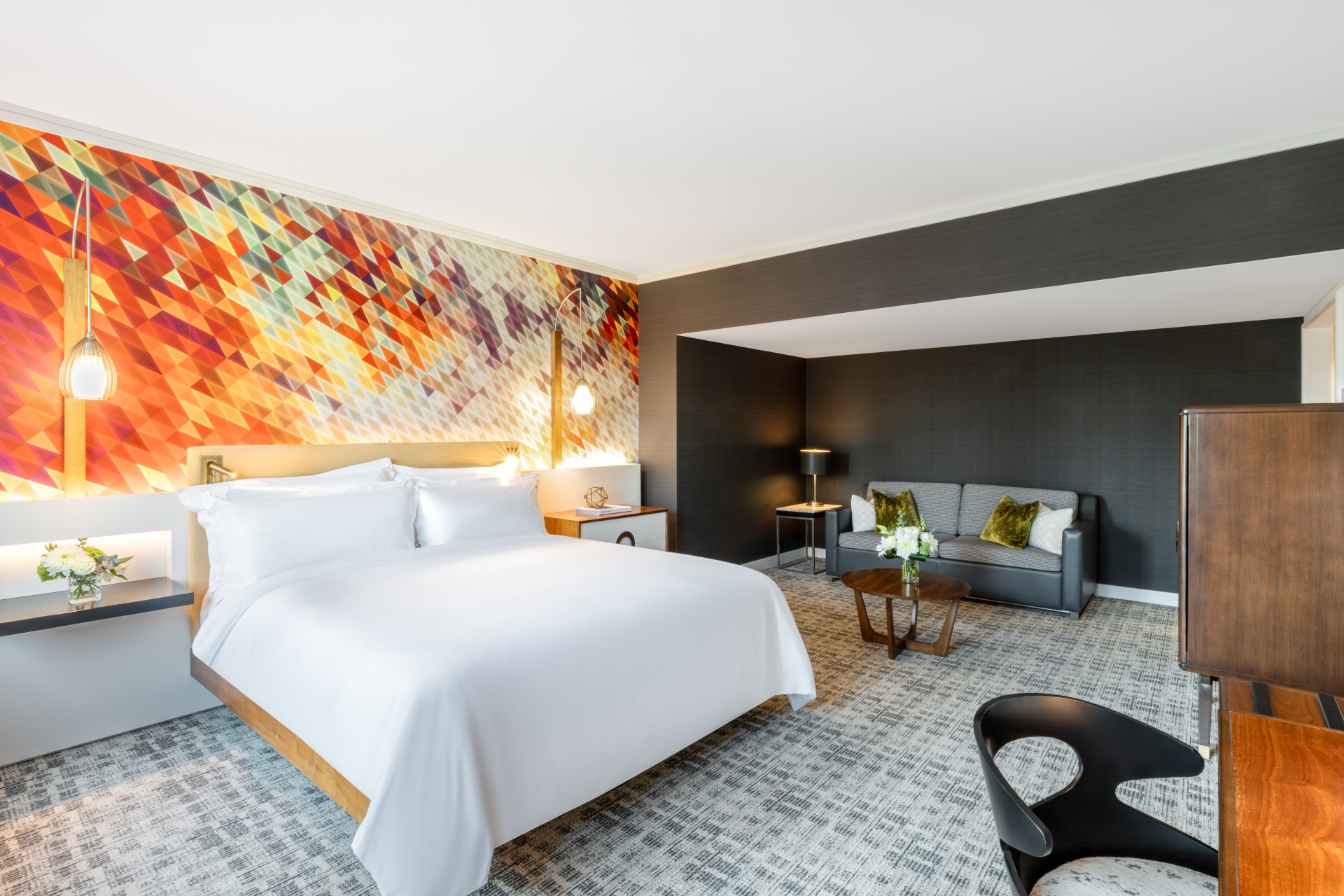 a room with a bed and a couch