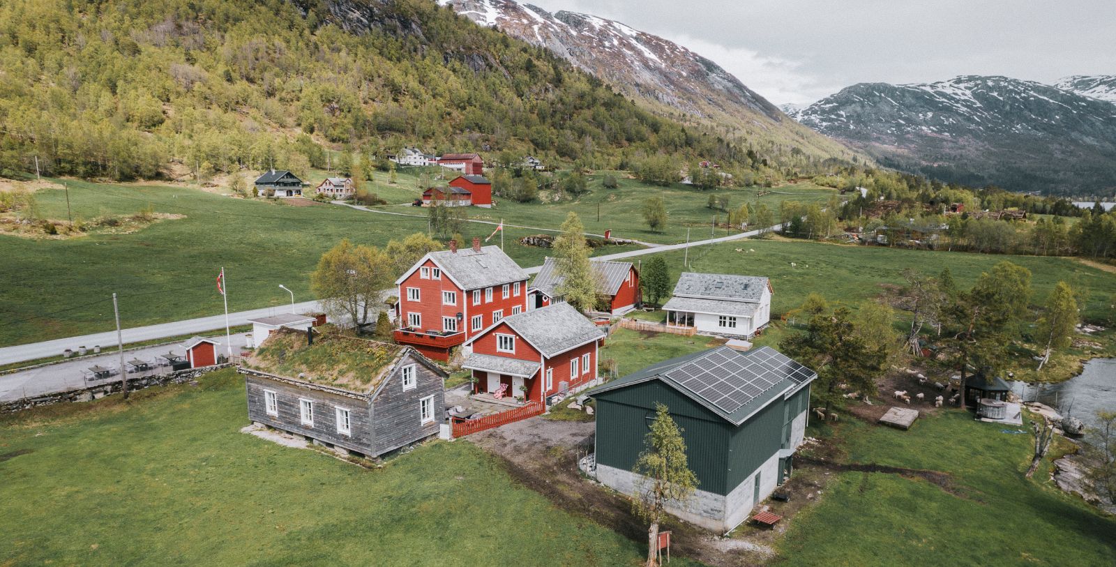 a group of houses in a valley