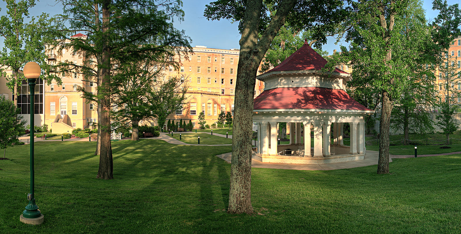 a gazebo in a park