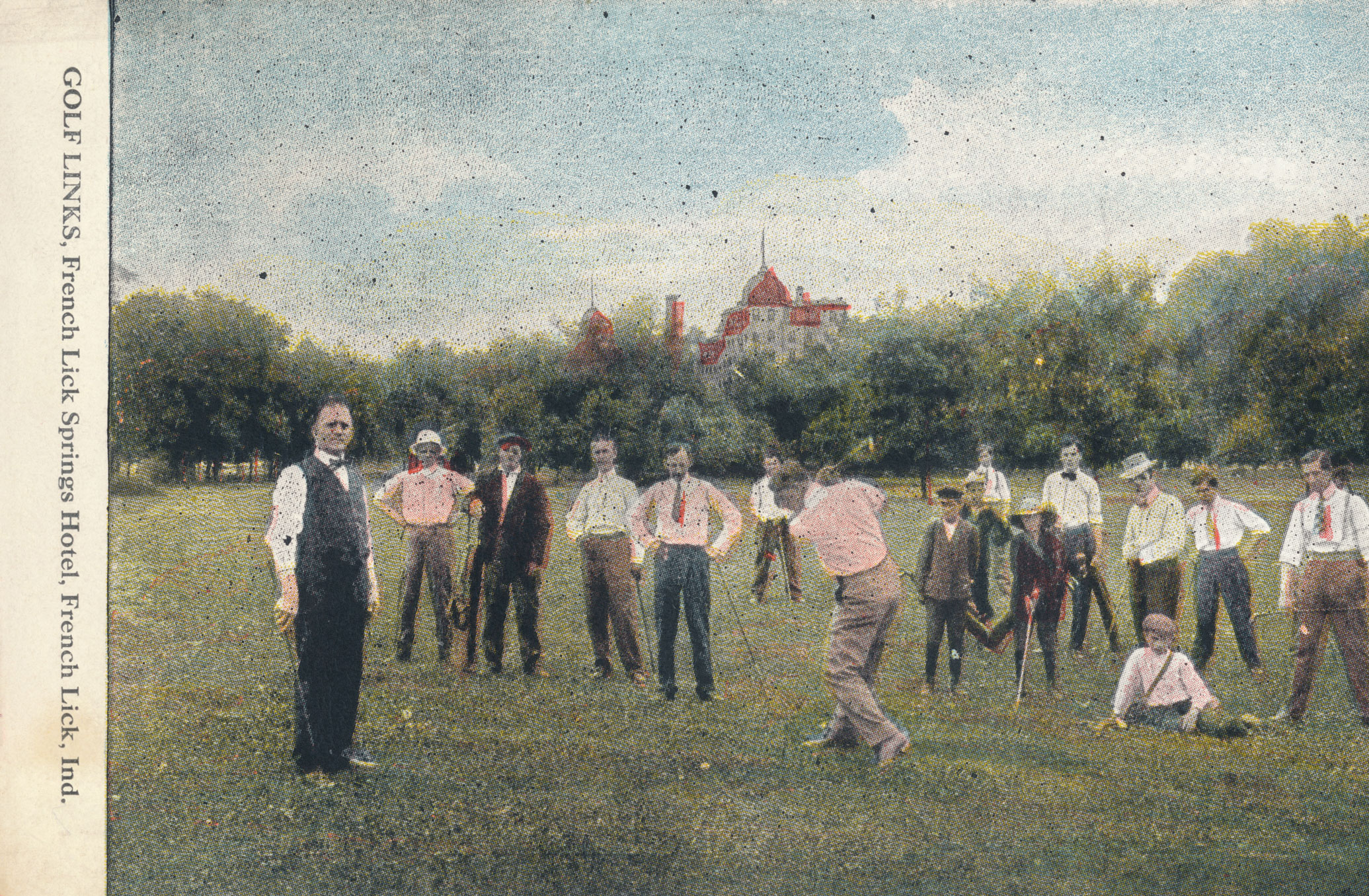 a group of men standing in a field