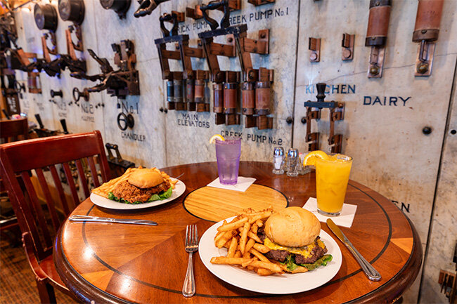 a table with food on it