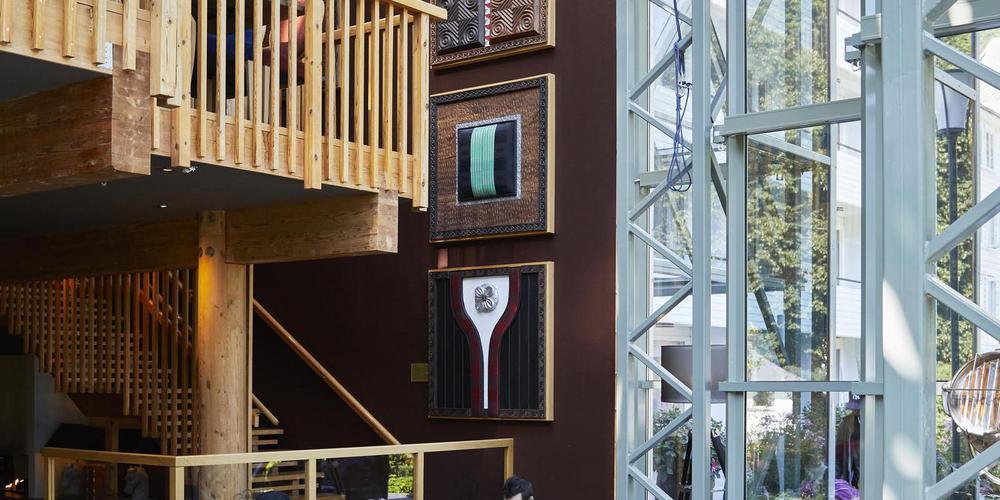a wall with art on it