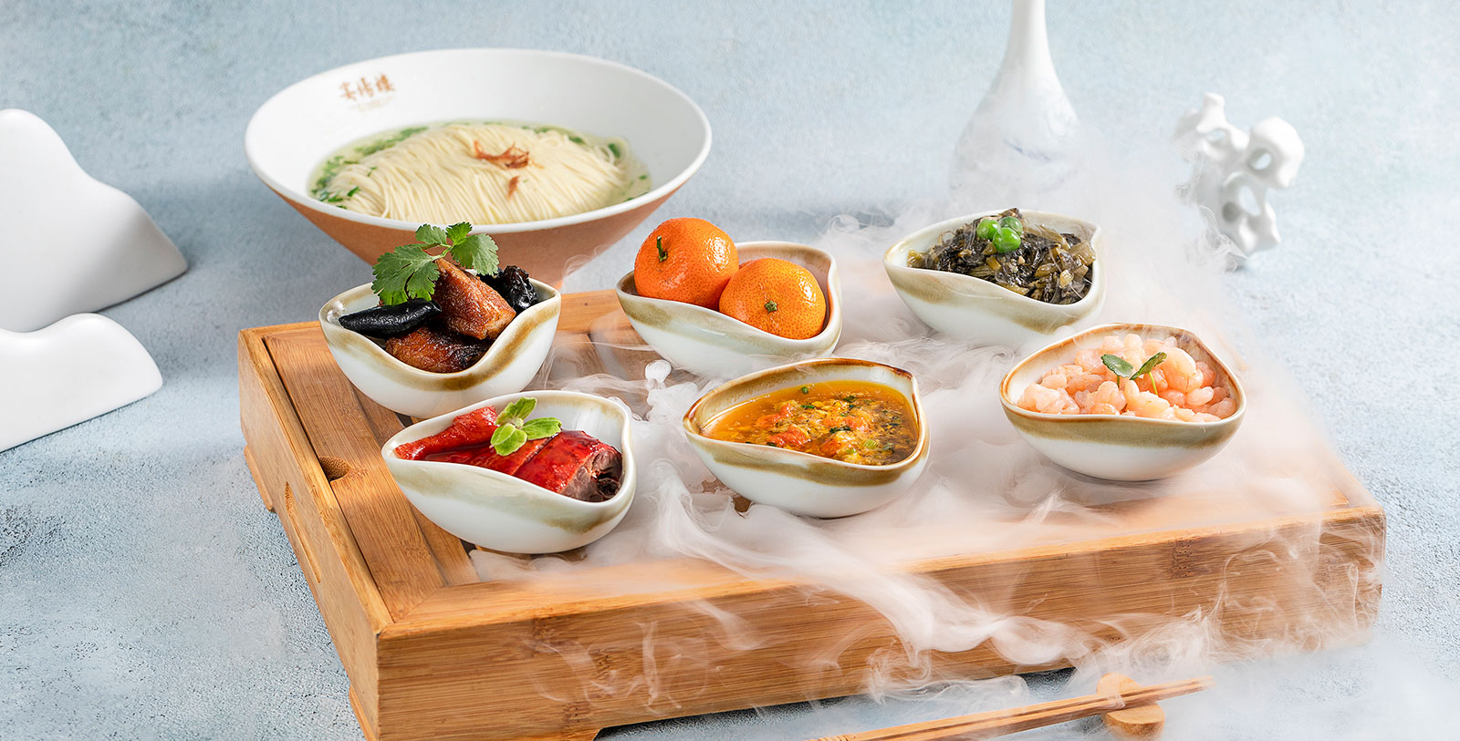 a tray of food on a table