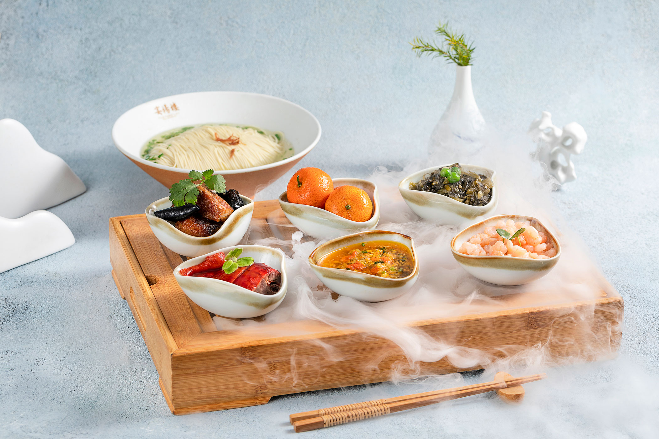 a tray of food on a table