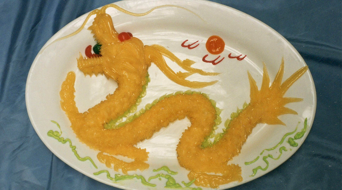 a plate with food on it