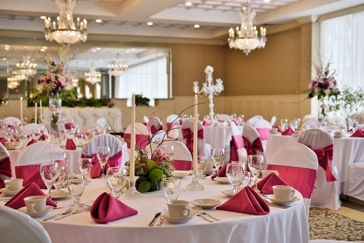 a table set for a wedding reception