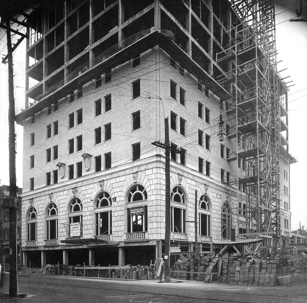 a building under construction with scaffolding