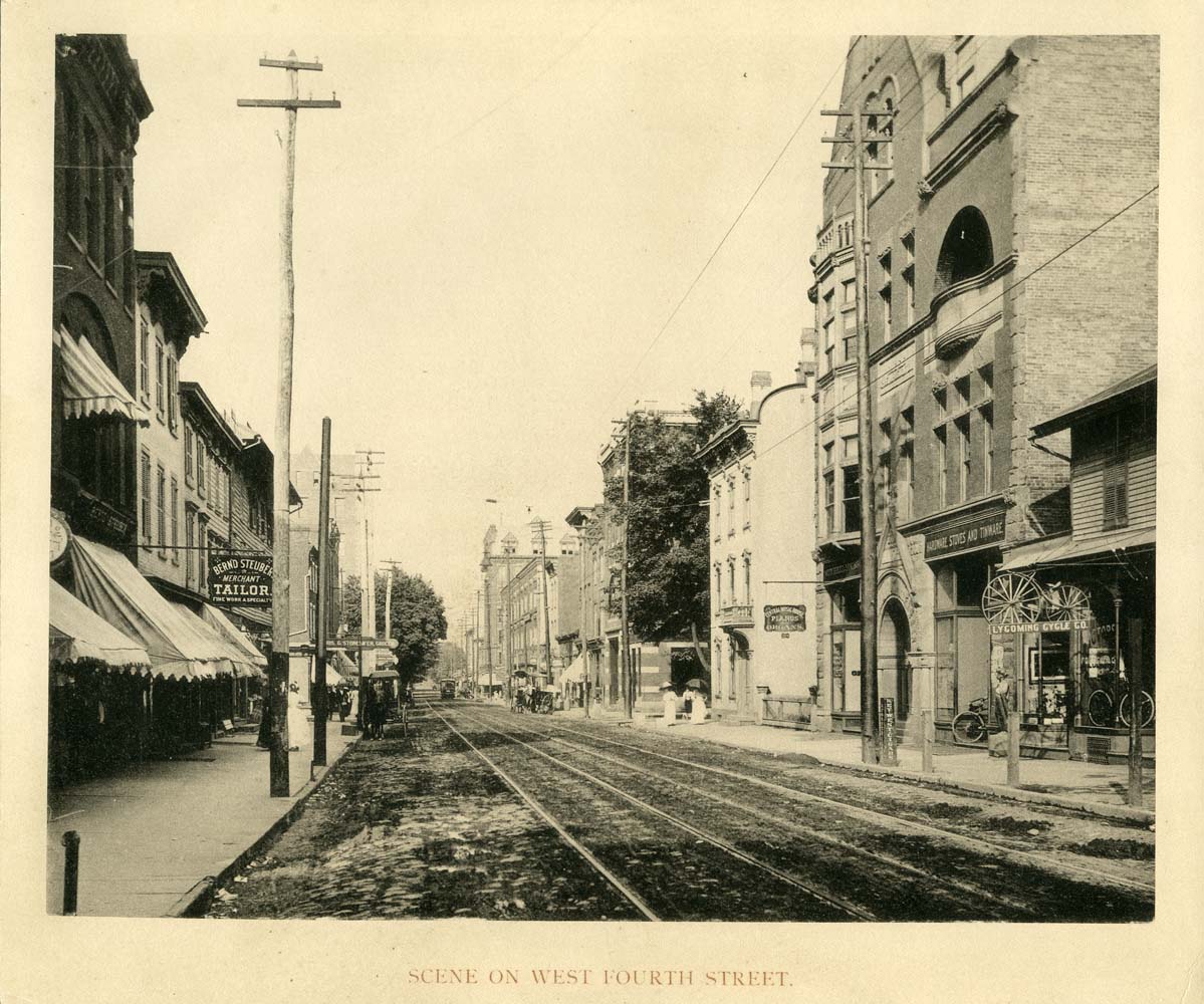 a train tracks in a city
