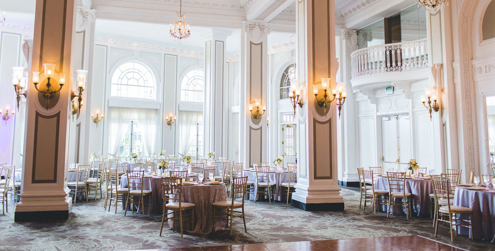 a room with tables and chairs