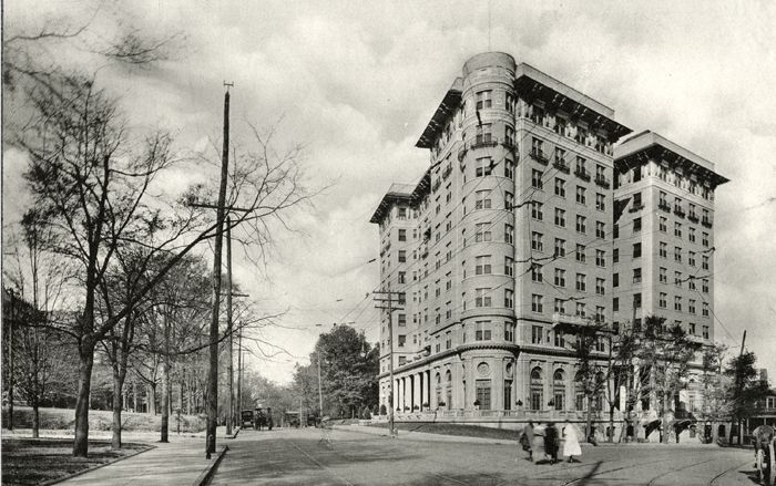 a building with many windows