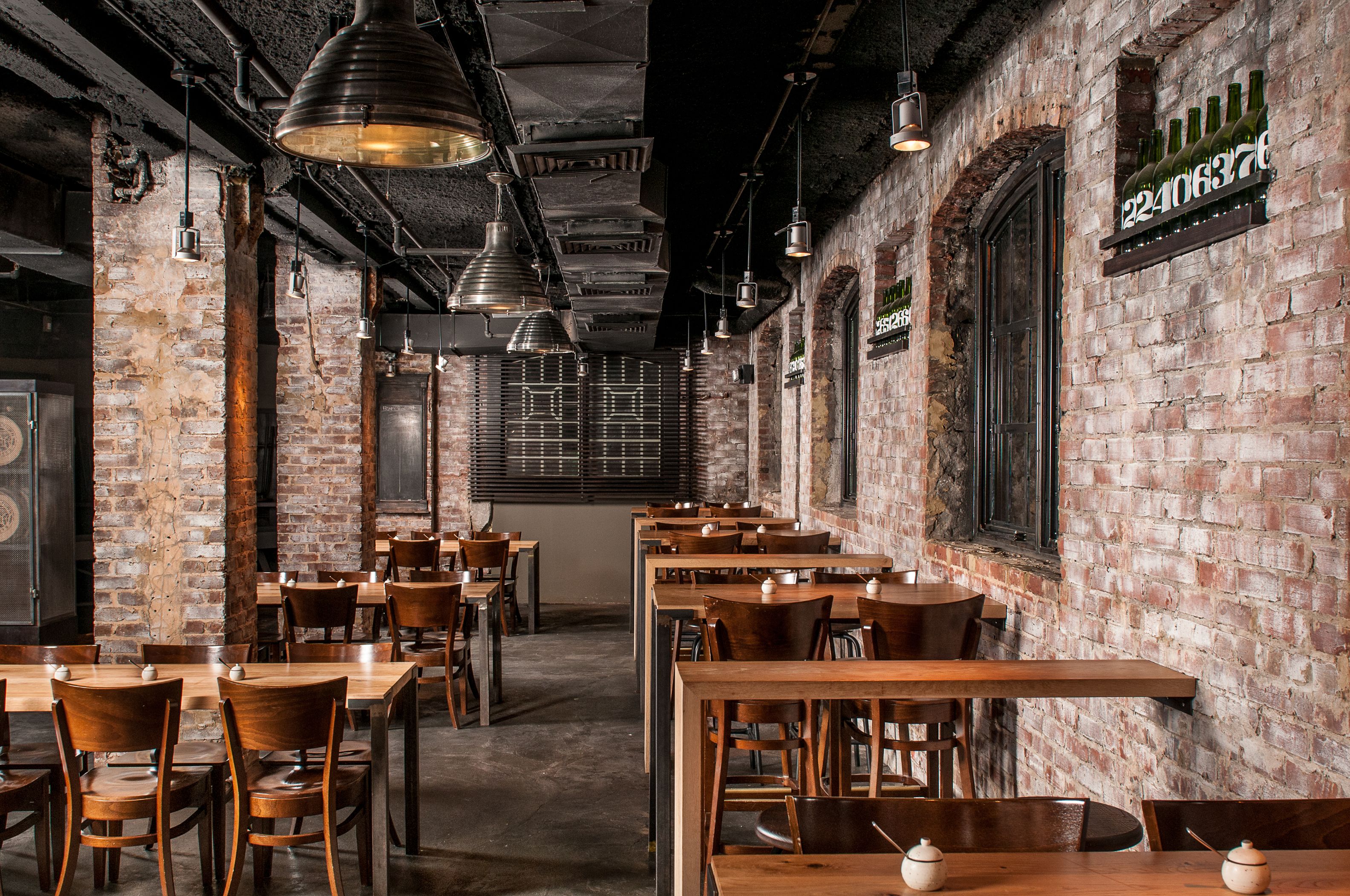 a room with tables and chairs