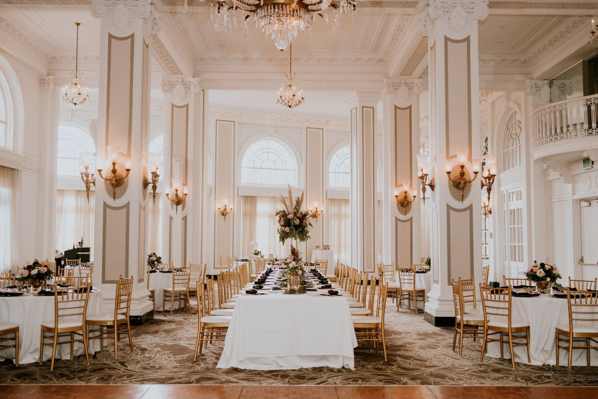 a room with tables and chairs