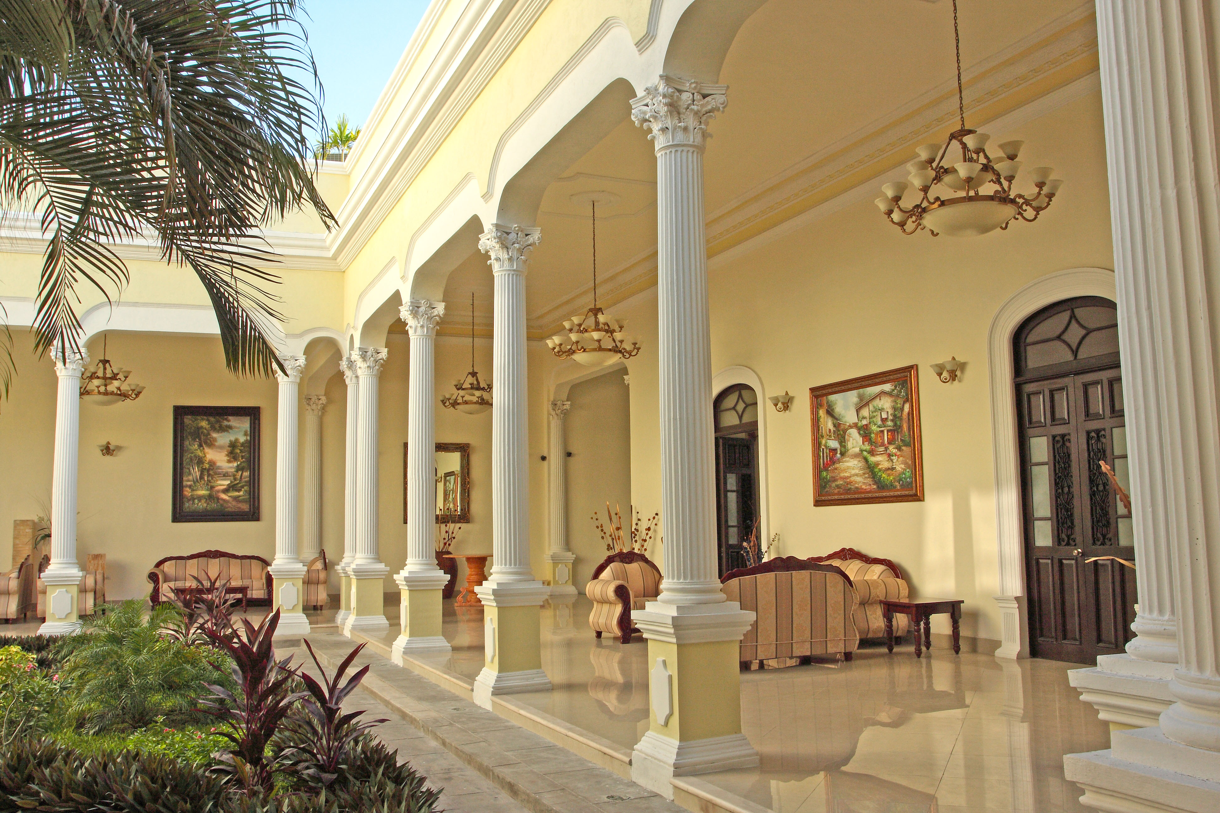 a large white building with columns