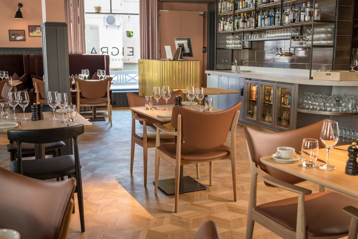 a restaurant with tables and chairs