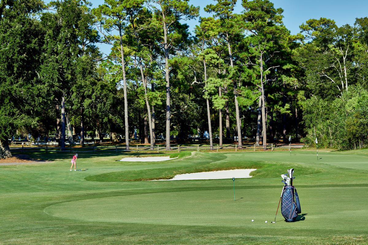 a person on a golf course