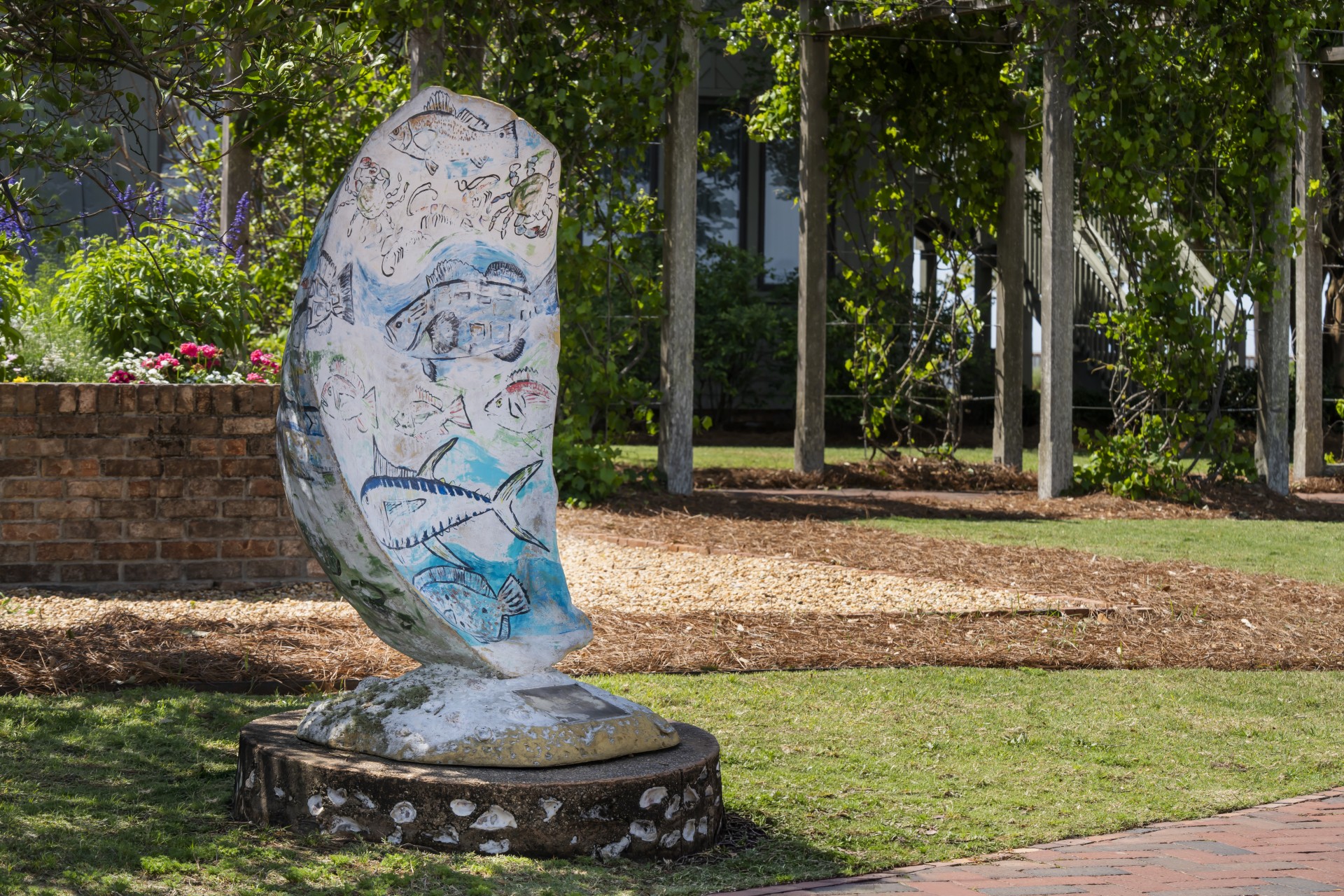 a sculpture in a park