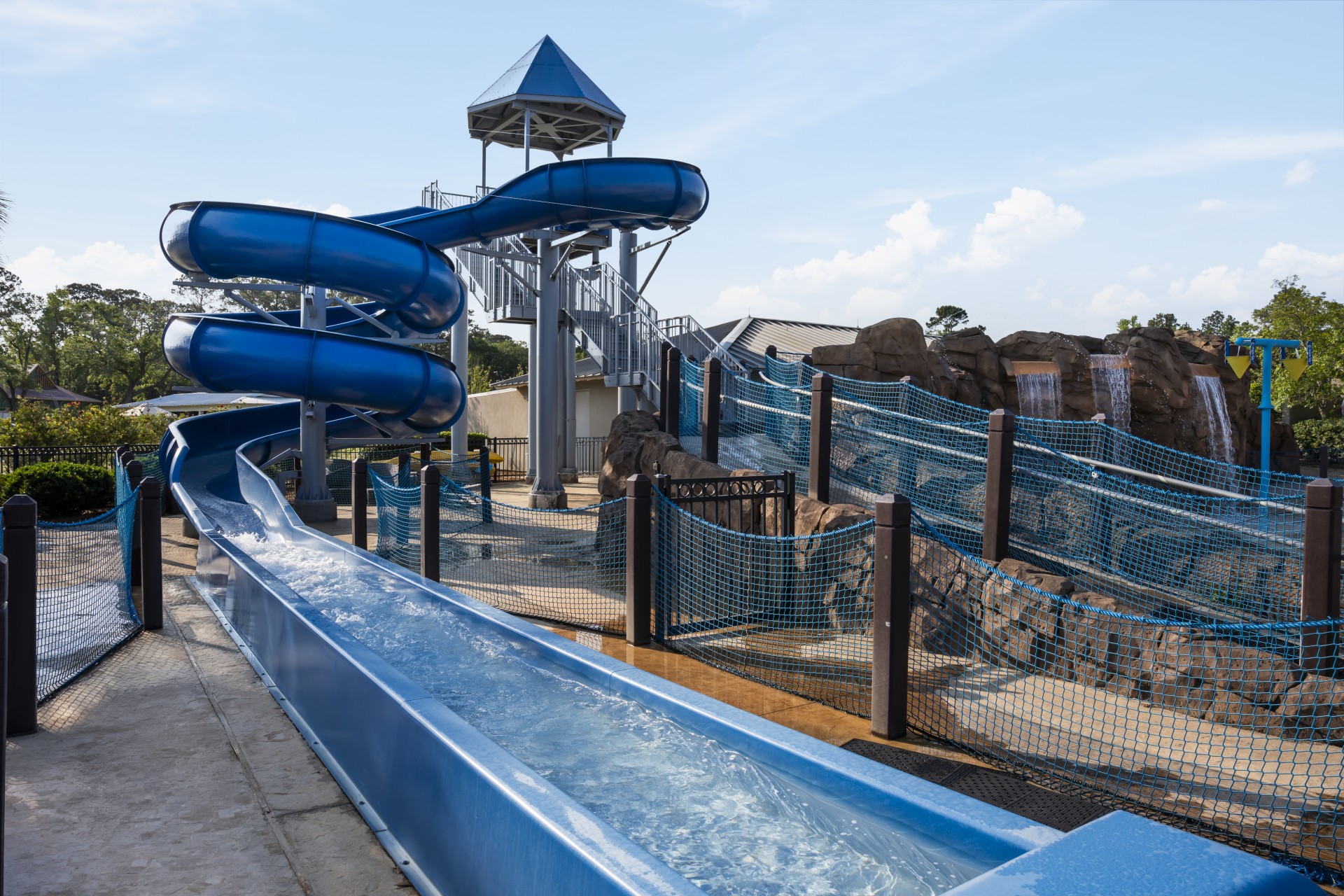 a water slide at a water park