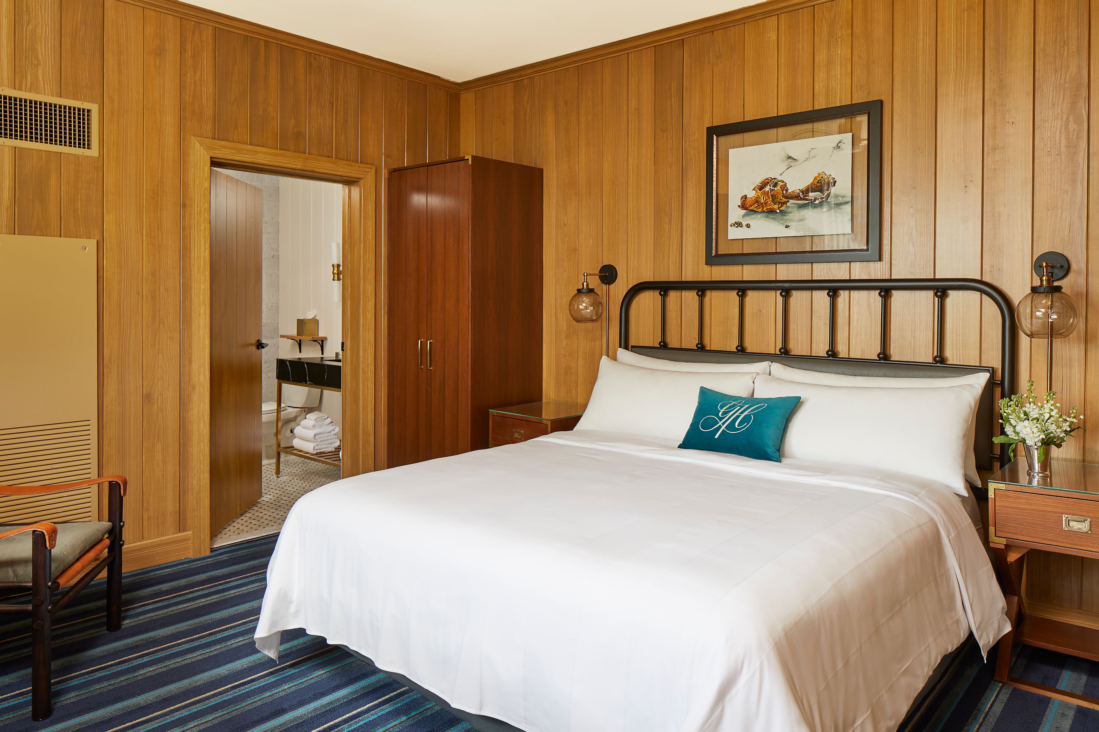 a bed in a room