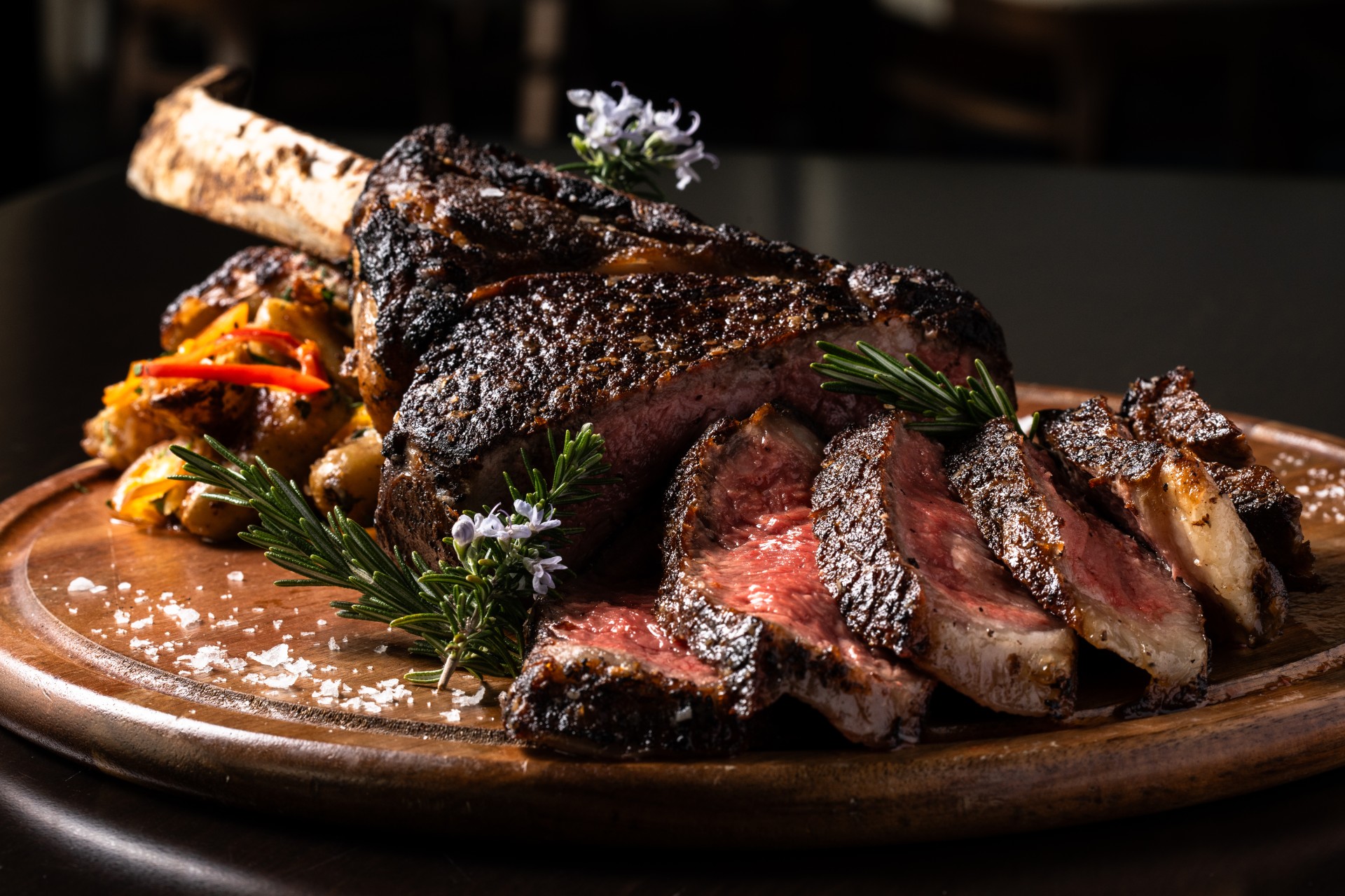 a plate of meat with herbs and spices