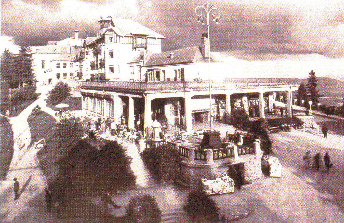 a group of people outside a building