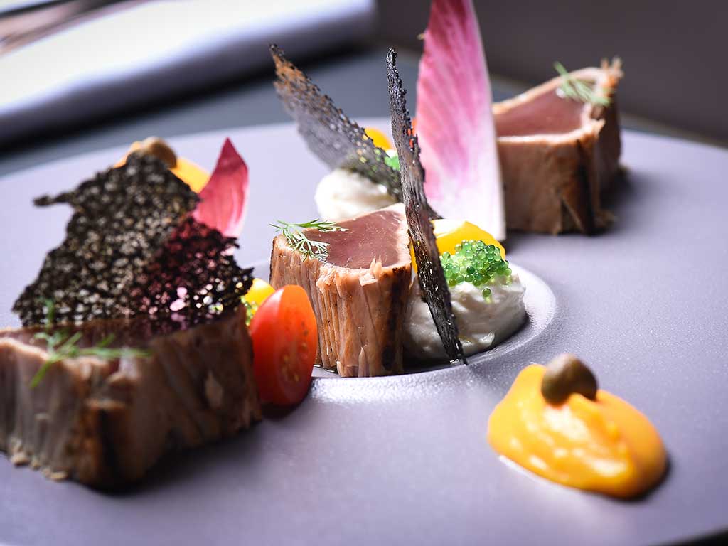 a plate of food with different toppings