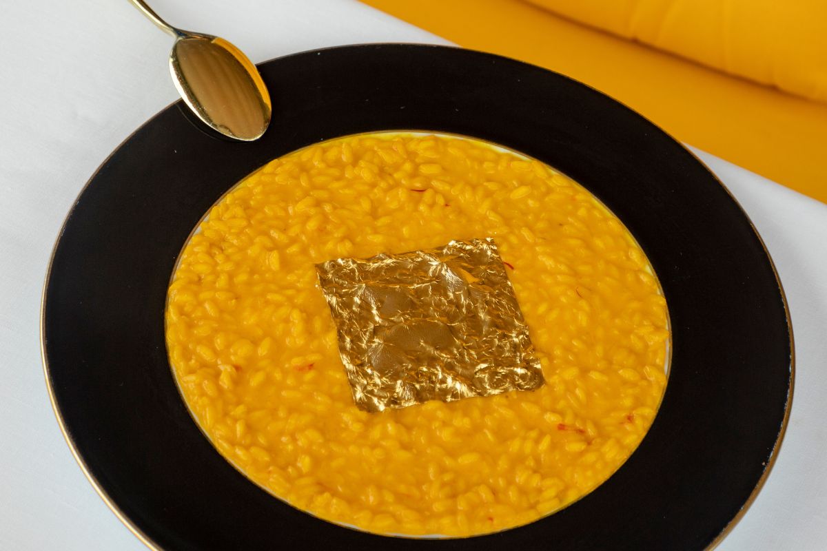 a plate of food with a spoon
