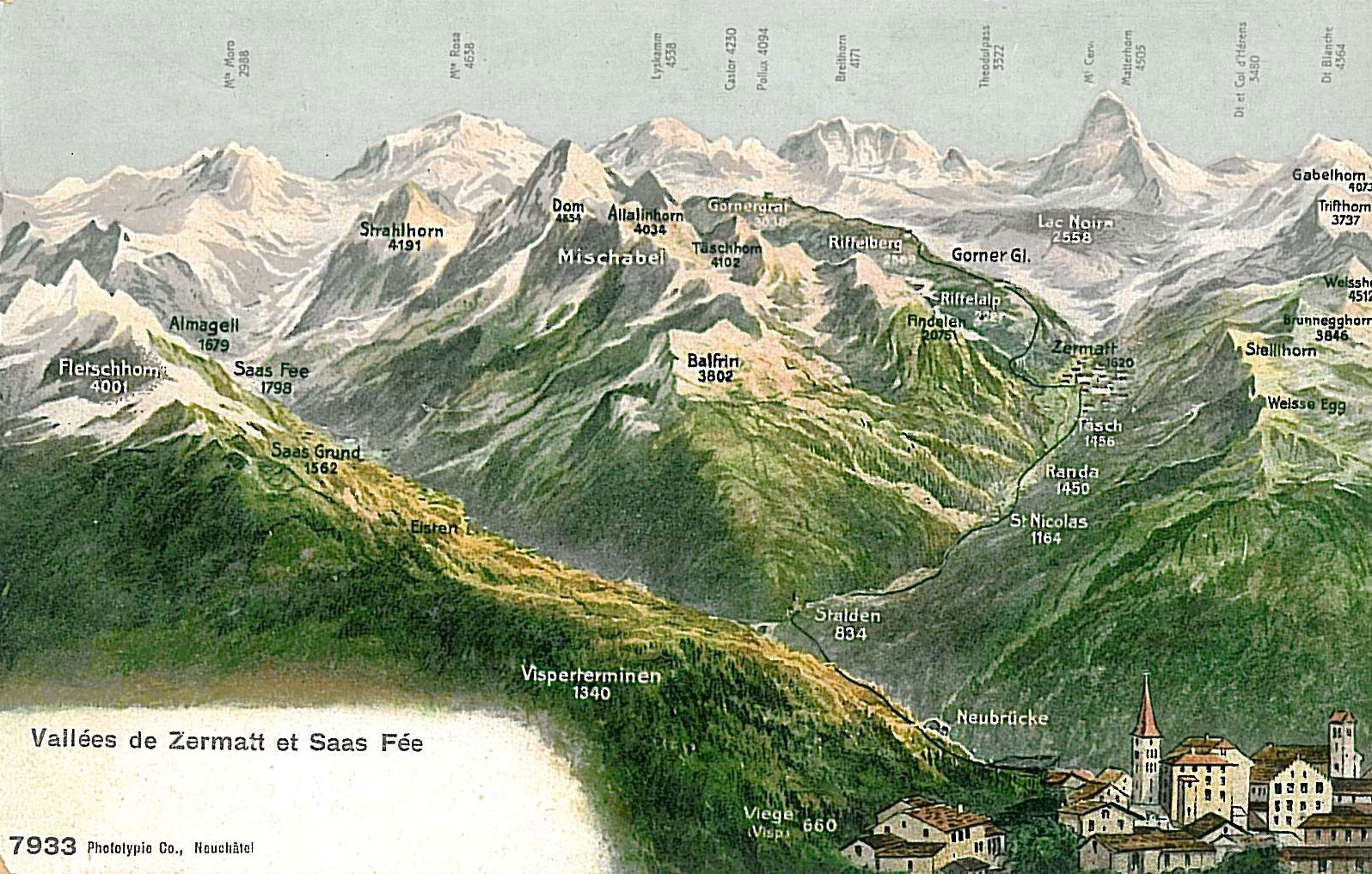 a map of mountains with houses