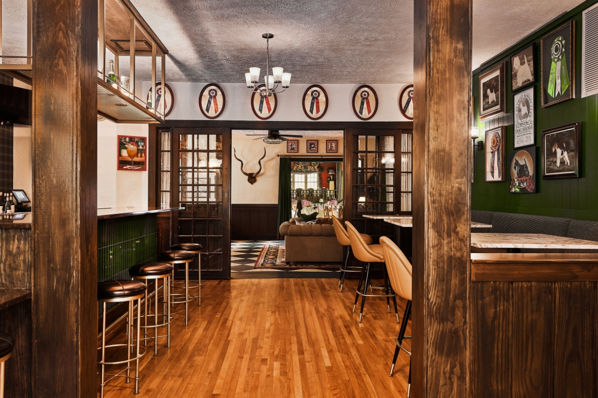 a room with a wood floor and a wood floor and a wood floor