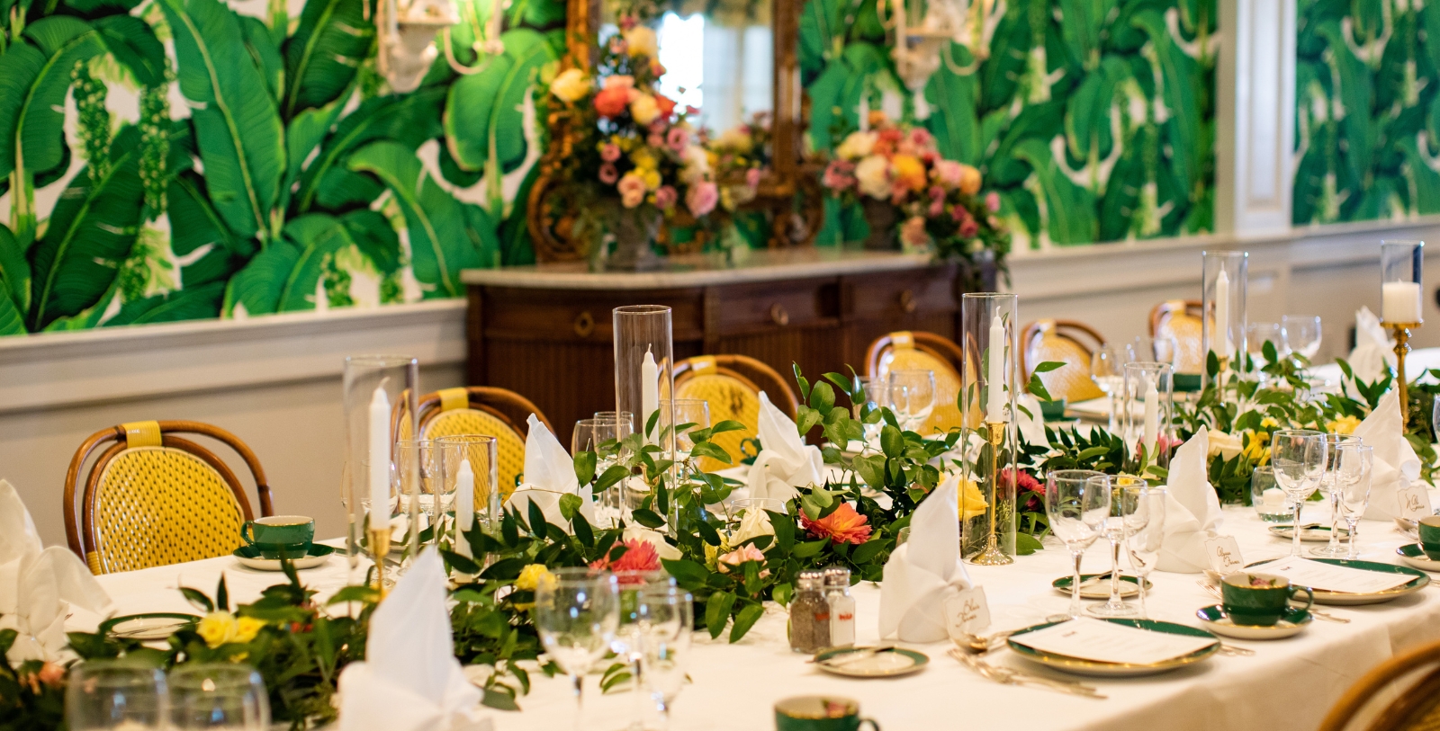 a table set for a dinner party