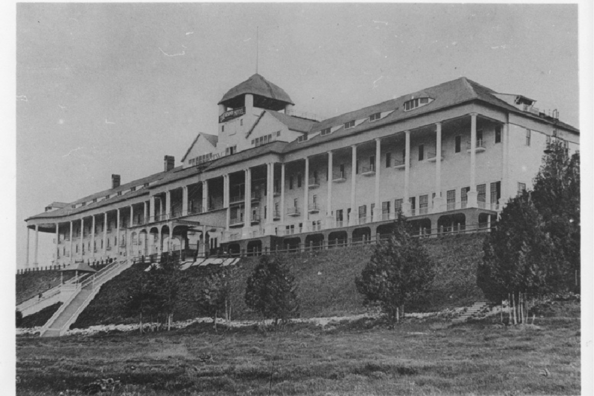 a large building with a steeple on the side