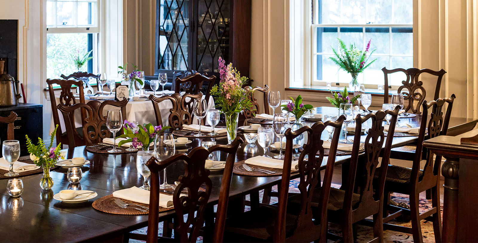 a table set for a dinner party