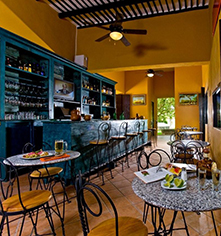 a restaurant with tables and chairs