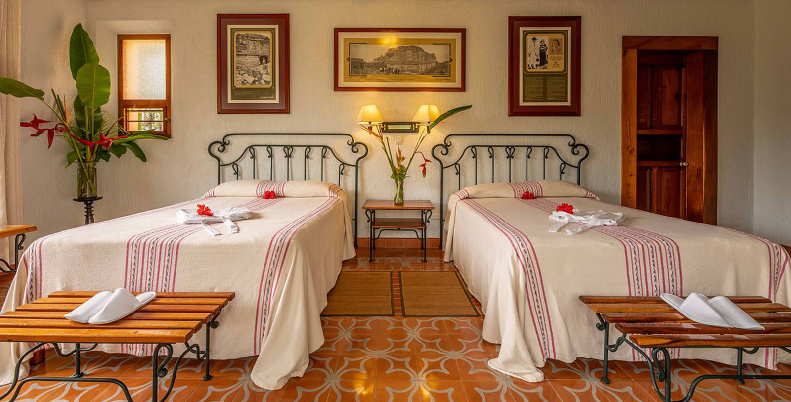 two beds in a room