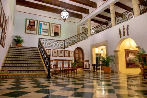 a staircase in a building