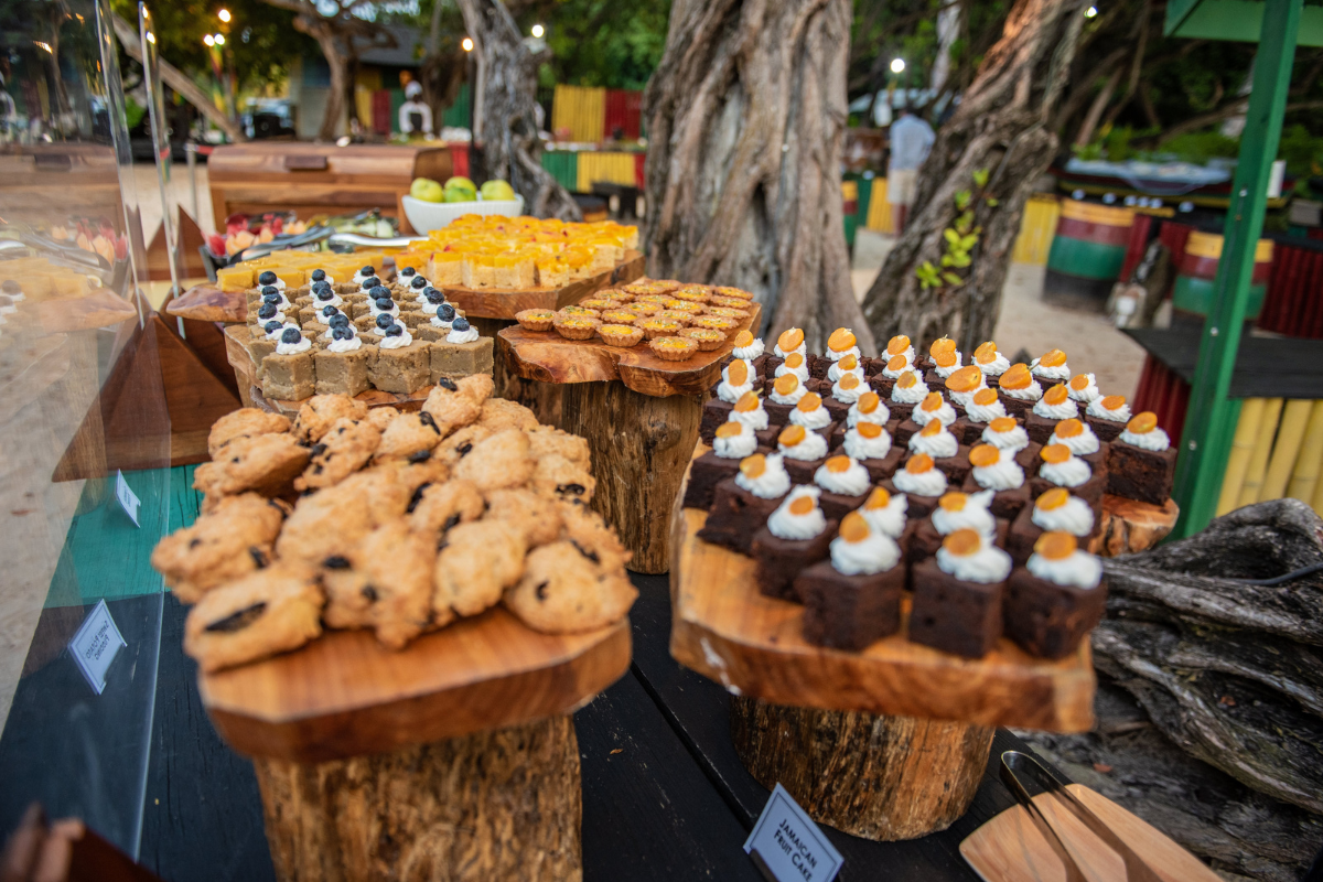 a table with food on it