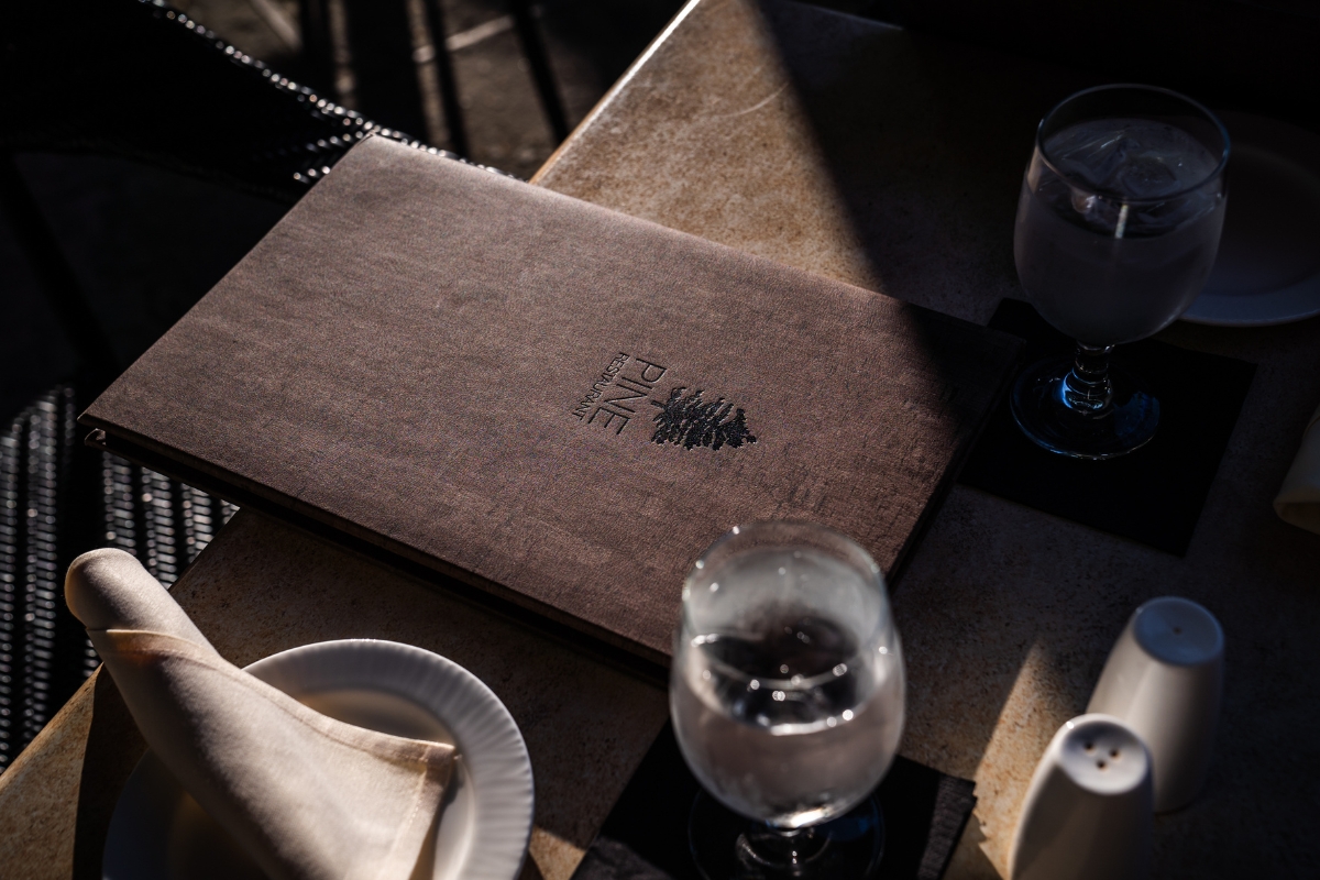 a menu on a table