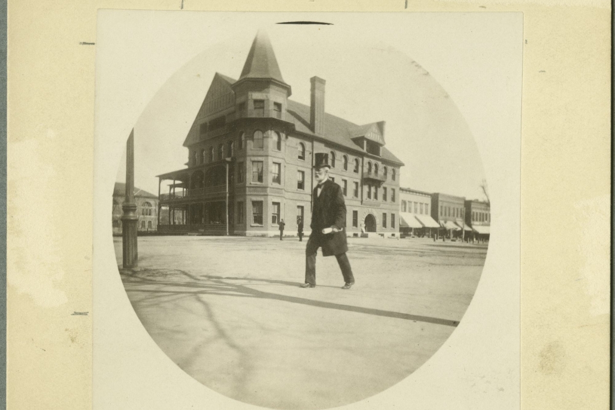 a man walking in a street