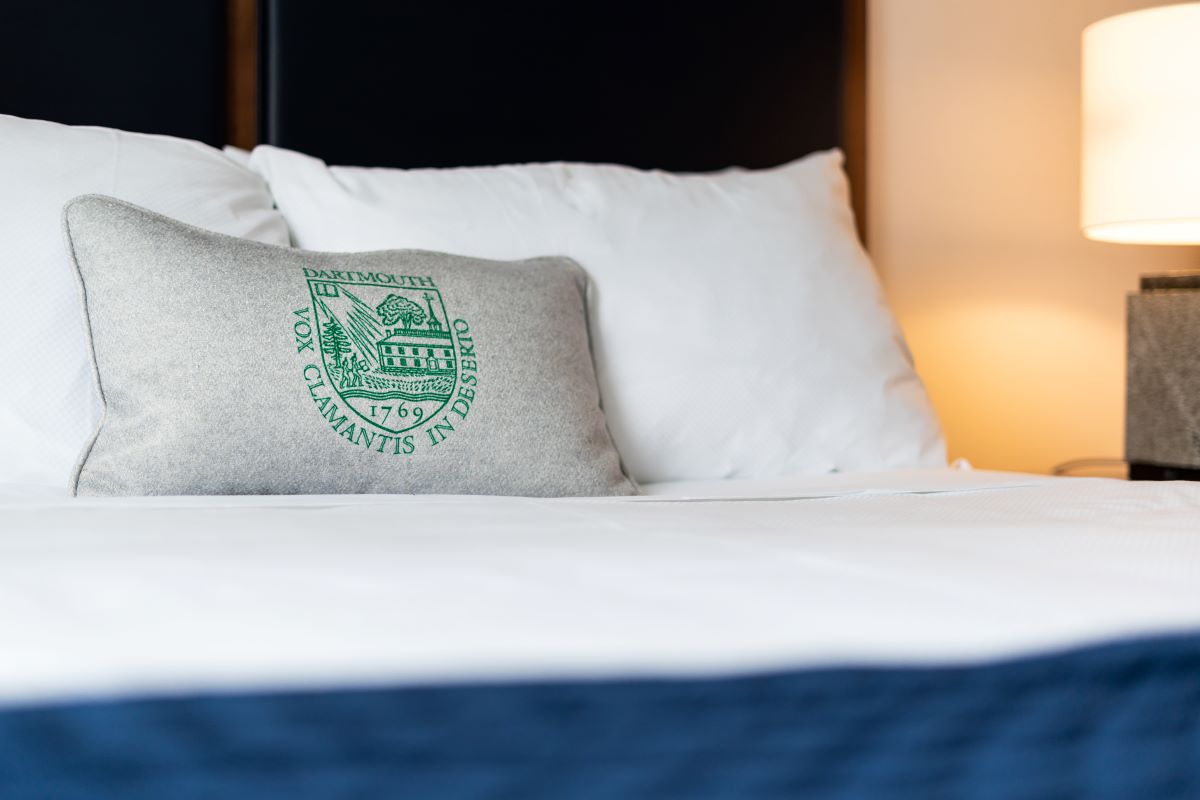 a pillow on a bed